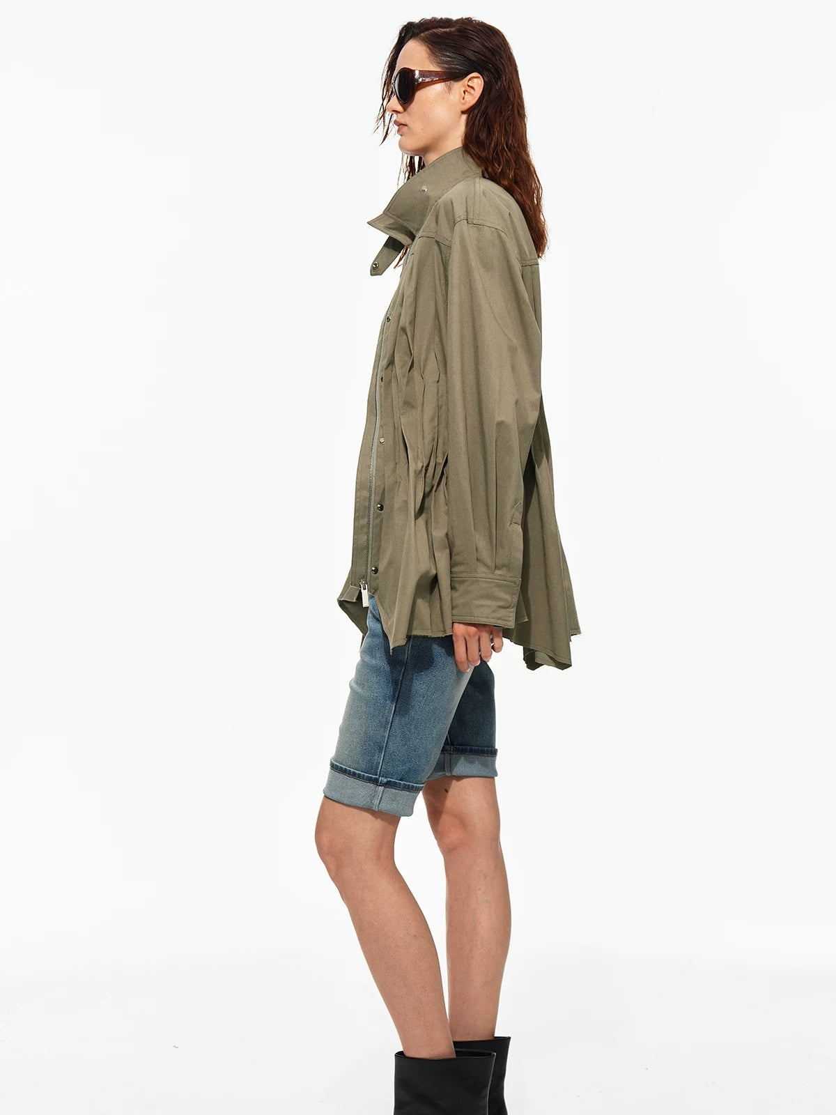 Pleated Waist Utility Jacket