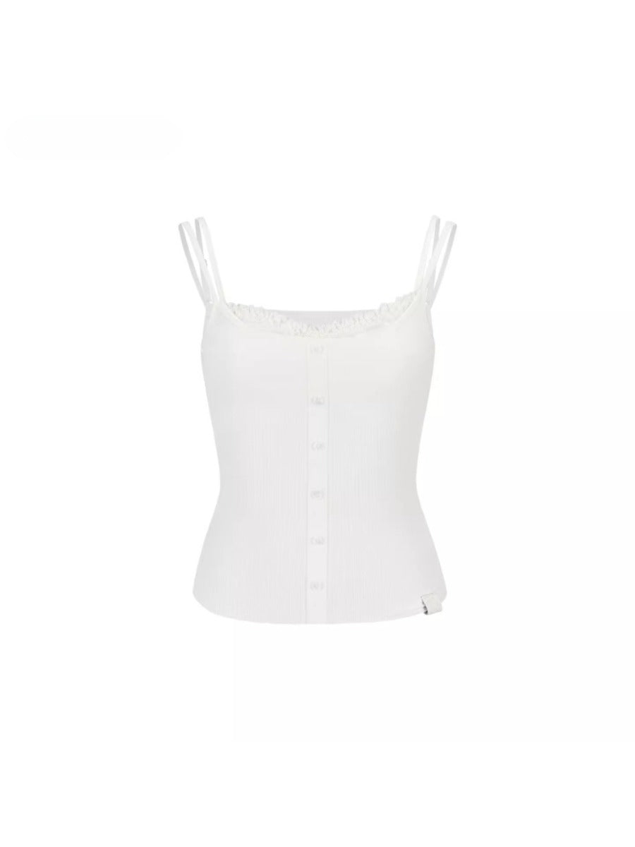 Lace Trim Rib Tank