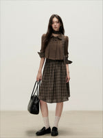 Plaid Cowl Dress