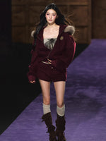 Wool-Blend Hooded Shorts Set