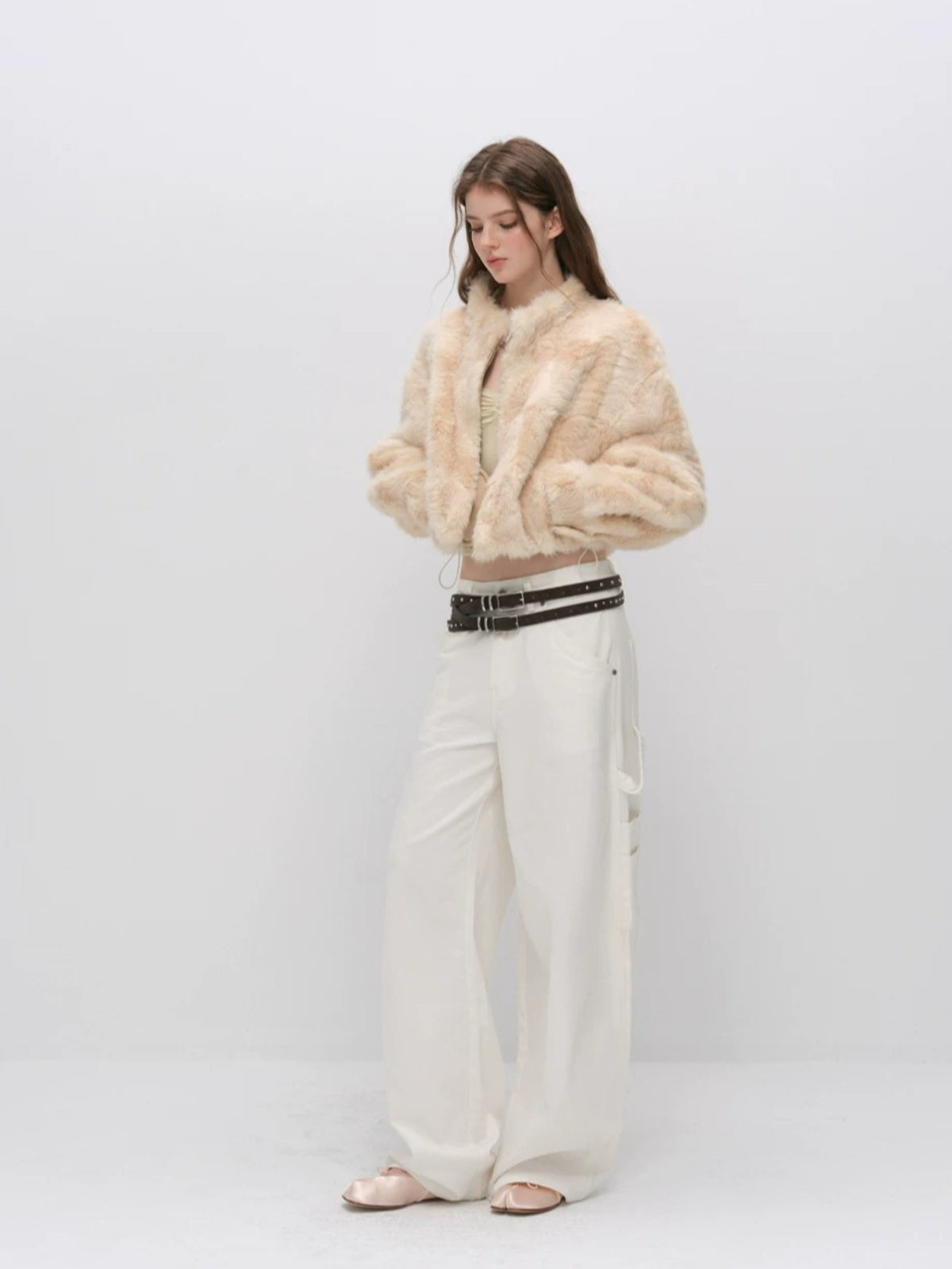 Faux Fur Stand Collar Coat