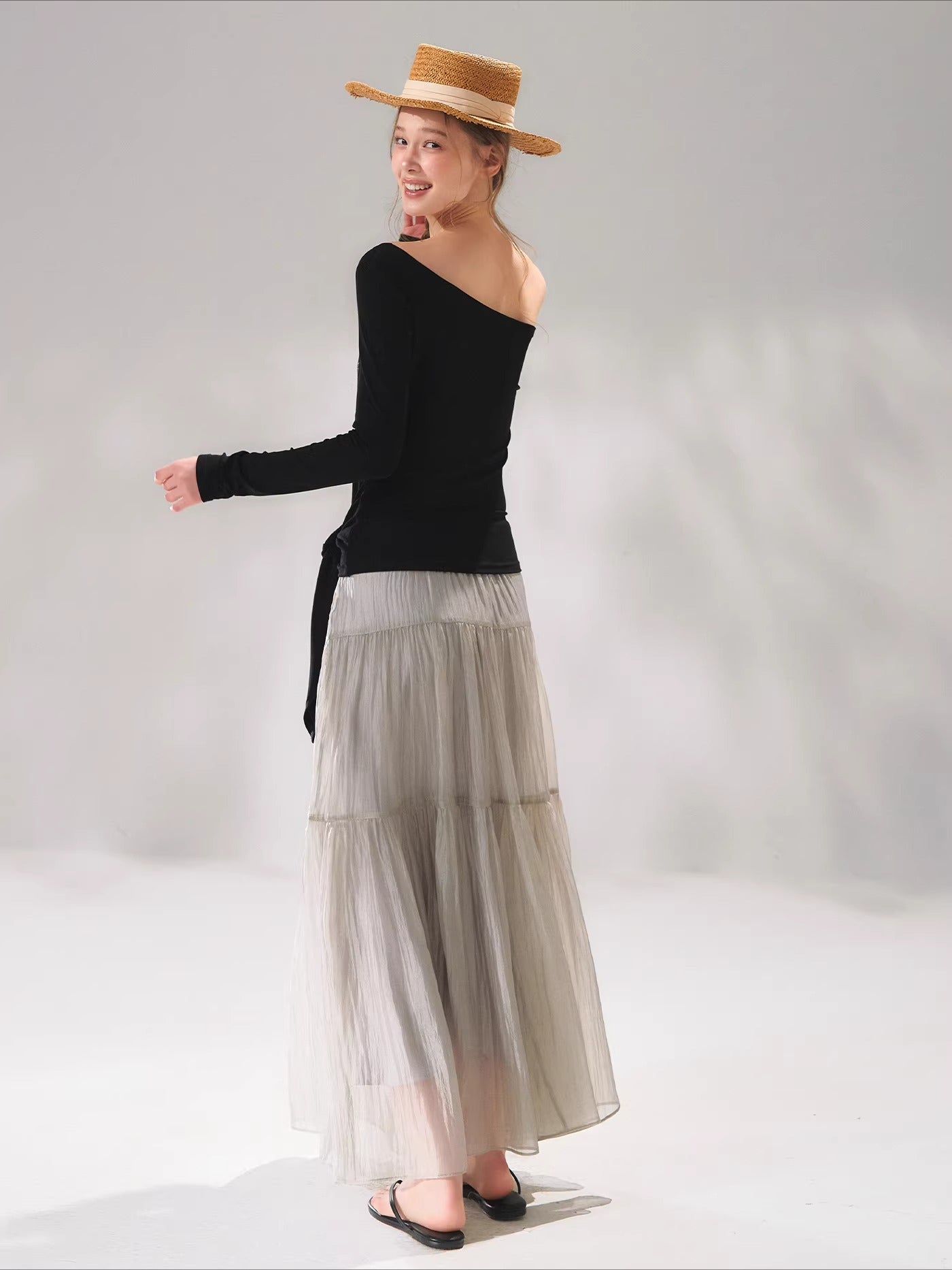 Pearl Texture Tiered Skirt