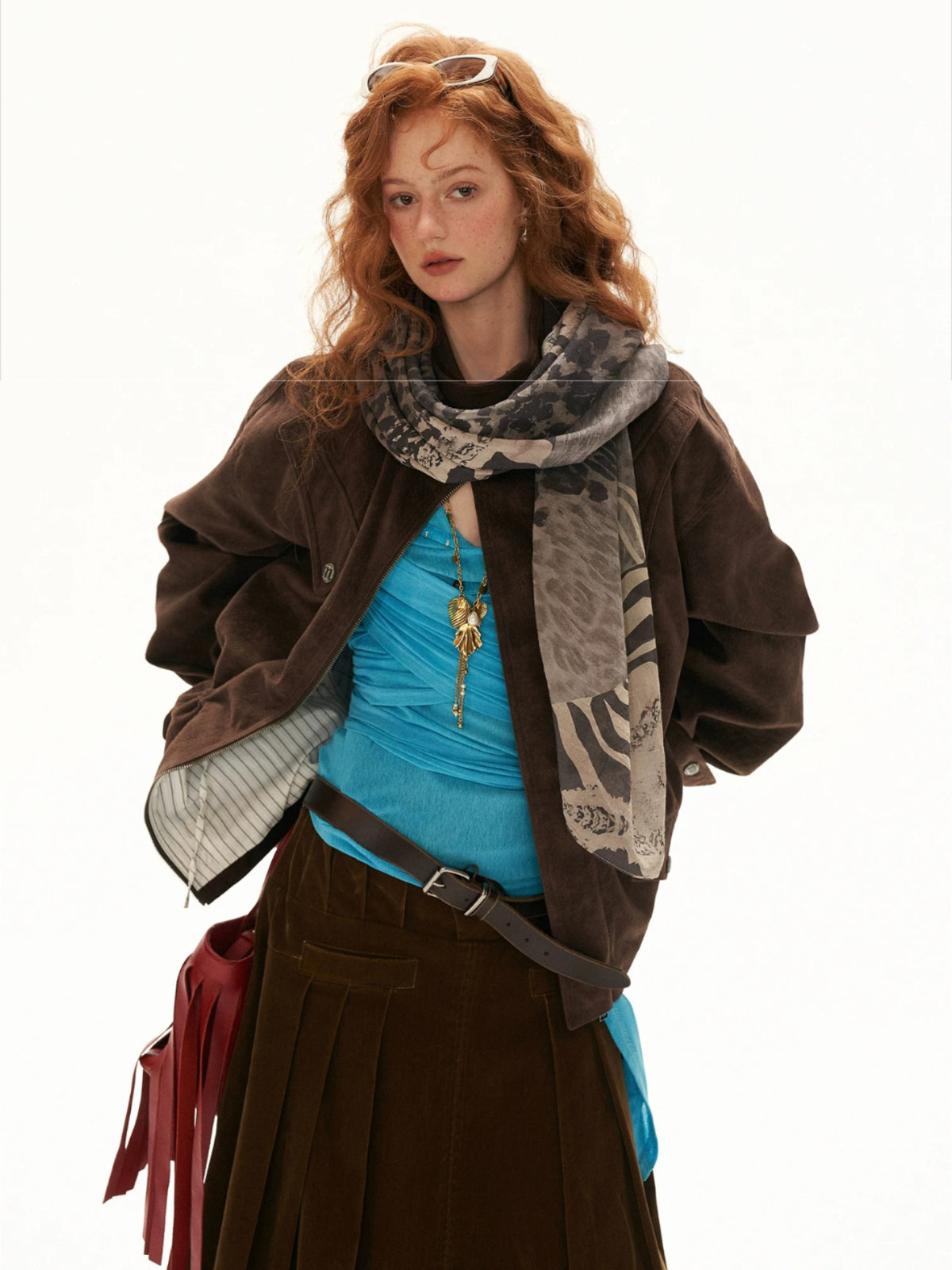 Layered Cross Tie Long Sleeve Top