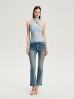 Lace Bow Cross Halter Camisole