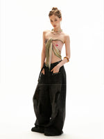 Reversible Swirl Print Scarf Tie Top