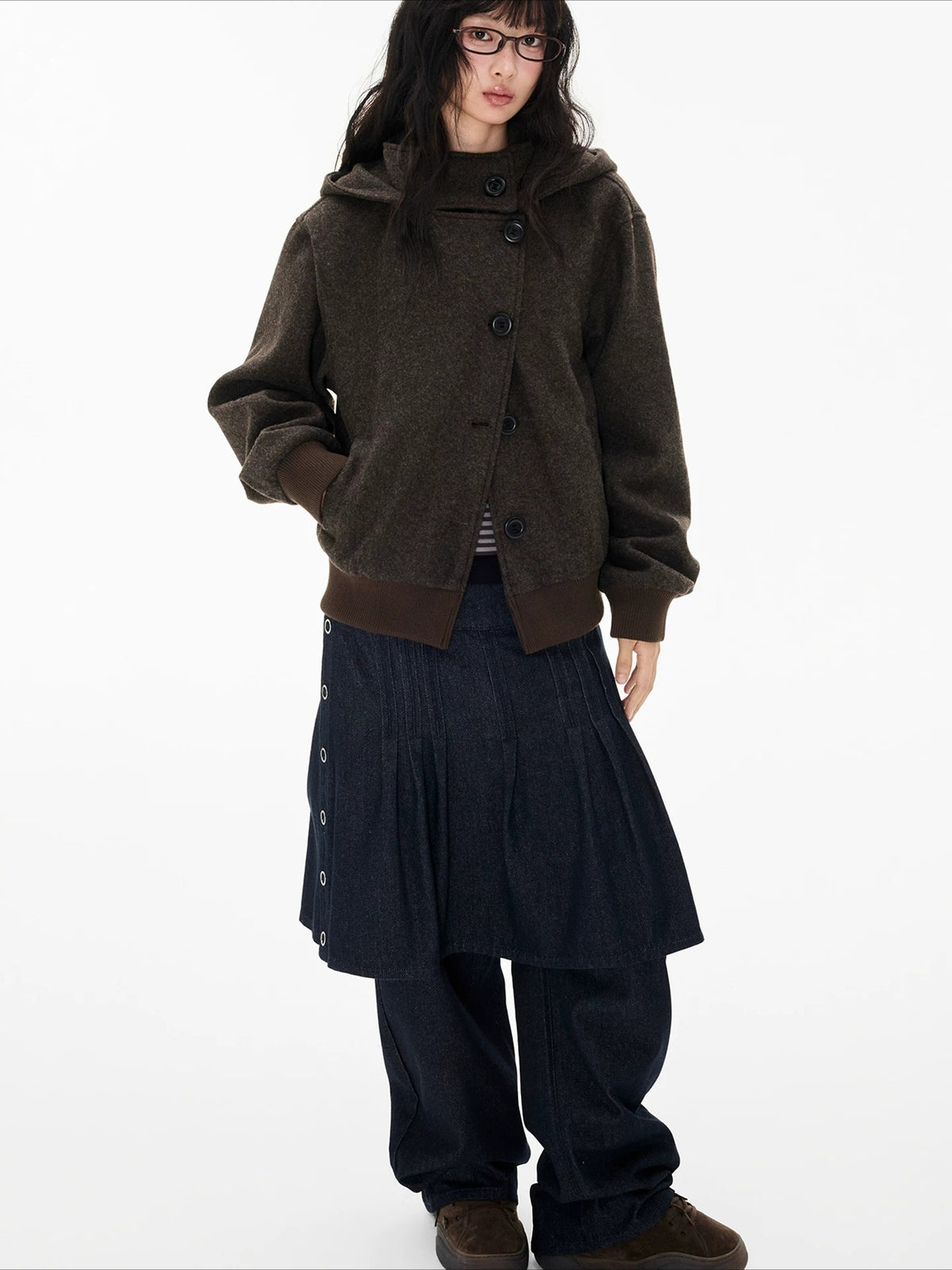 Hooded Wool Blend Jacket