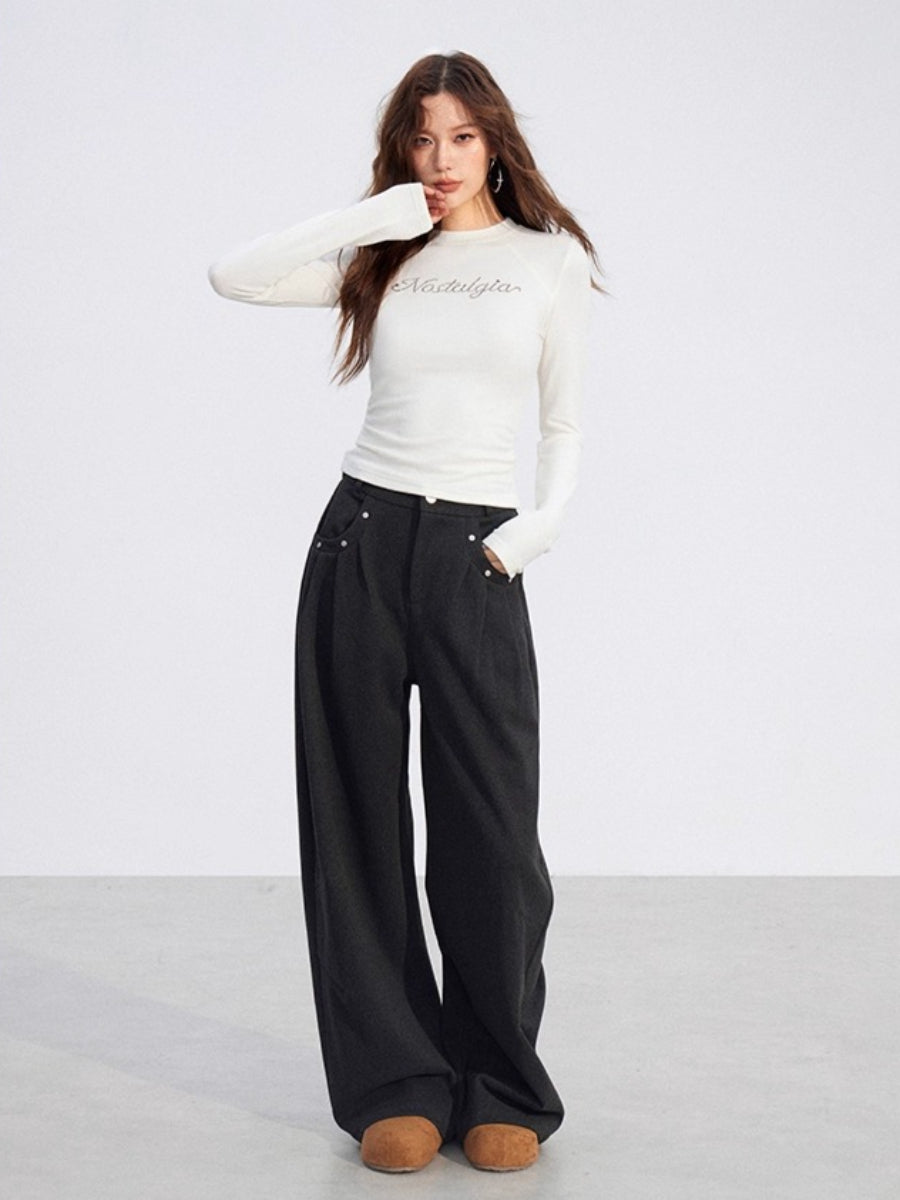 Wool Wide-Leg Pants