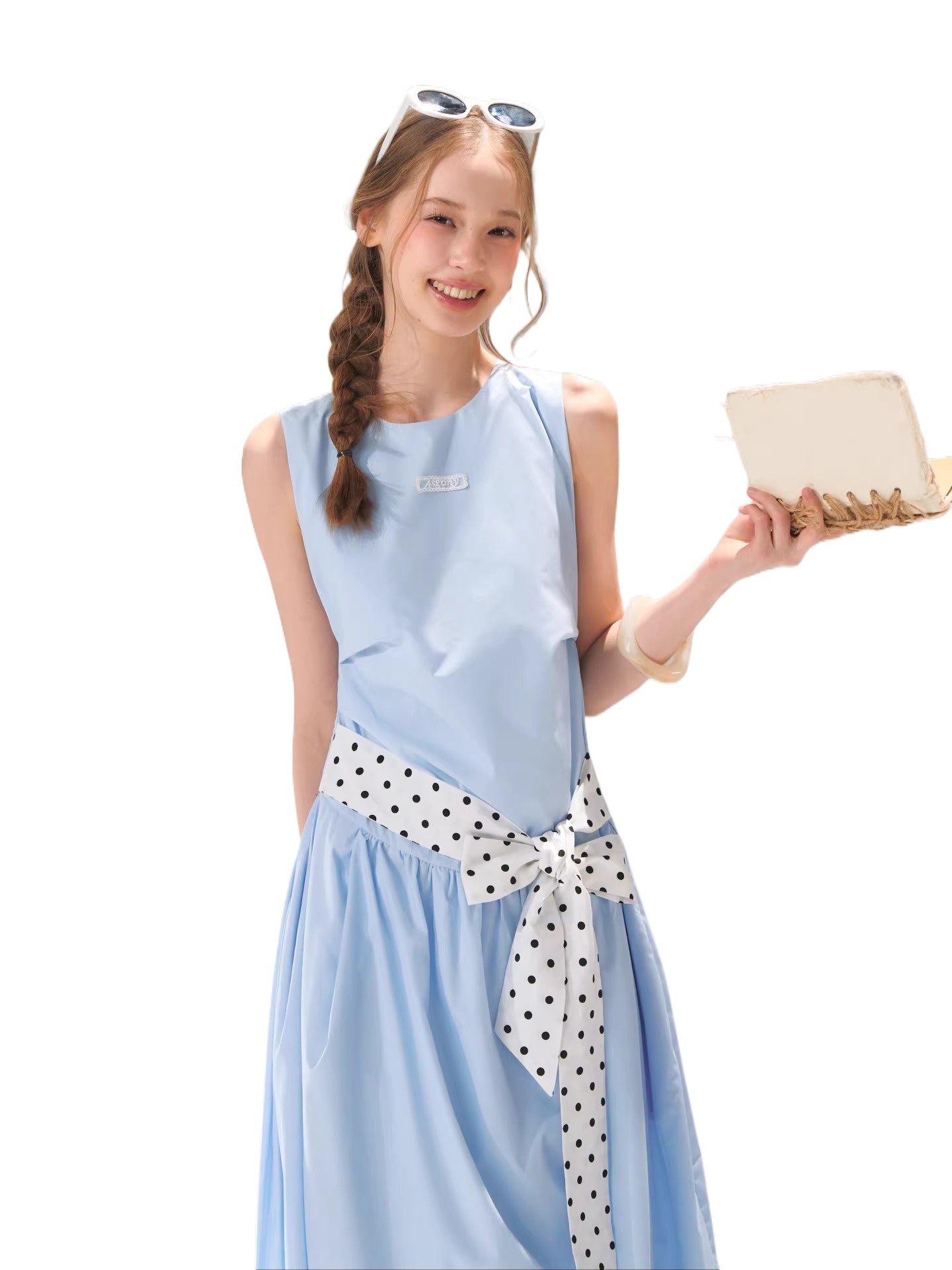 Polka Tie Midi Dress