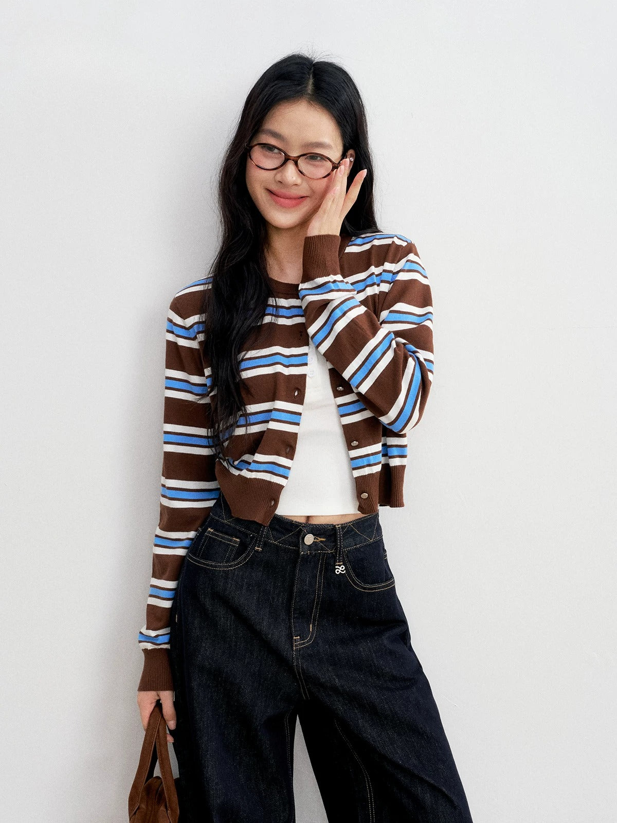 Contrast Pocket Straight Leg Jeans