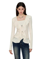 Layered Ruffle-Trim Knit Top