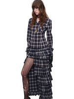 Plaid Deconstructed Maxi Skirt