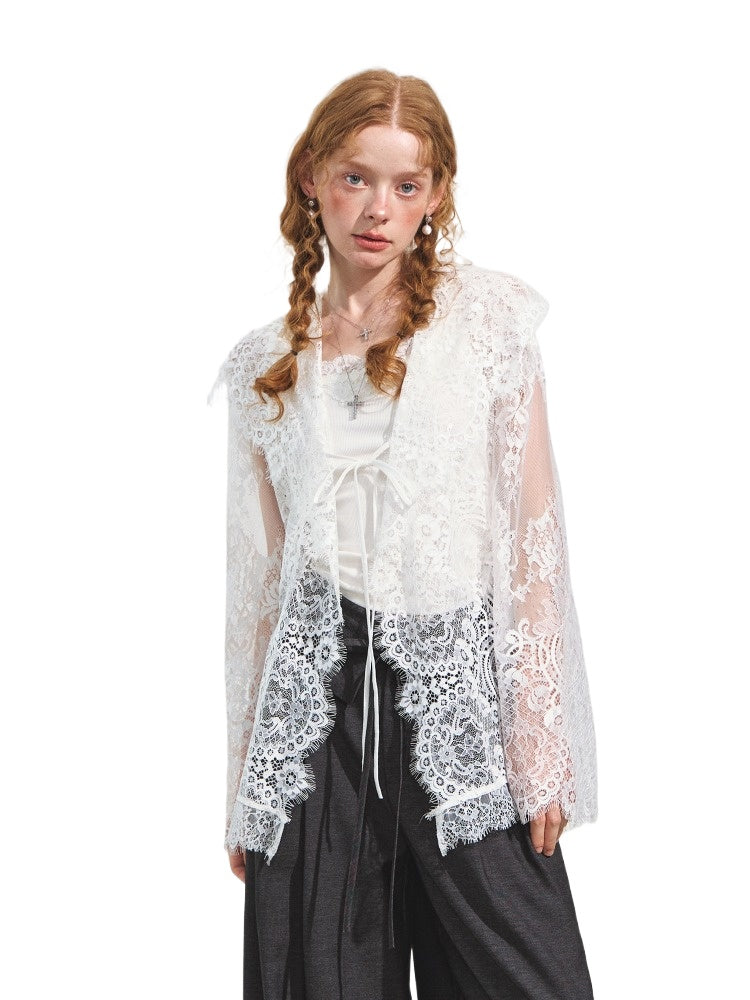 White Lace Patchwork Blouse