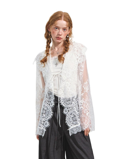 White Lace Patchwork Blouse