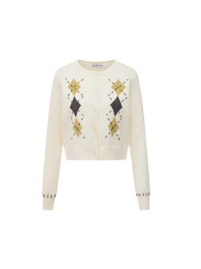 Hand-Stitched Diamond Knit Sweater