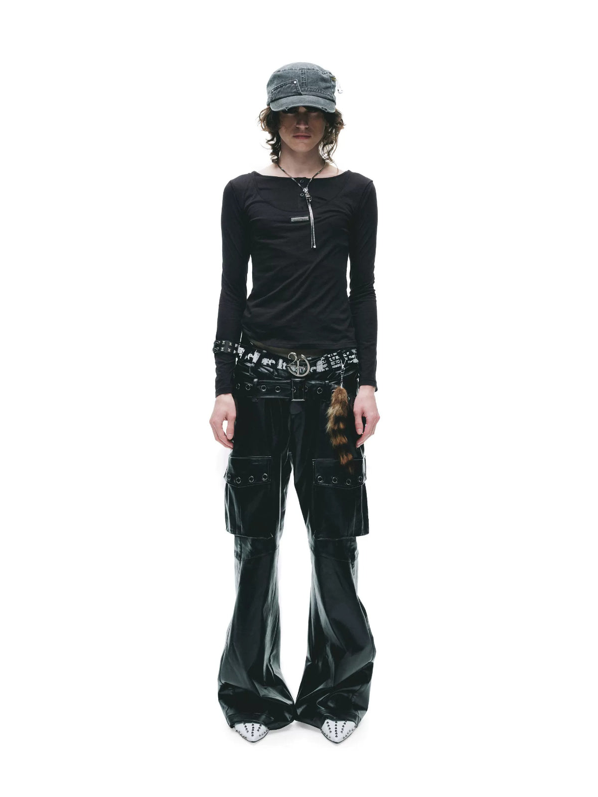 Layered Metal Tag Slim Fit T-Shirt