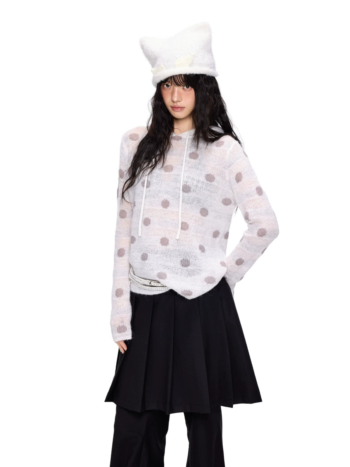 Polka Dot Mohair Hoodies