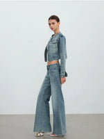 Double Button Flare Jeans