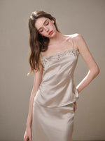 Cosagach Pearl Satin Embroidered Camisole & Skirt Set