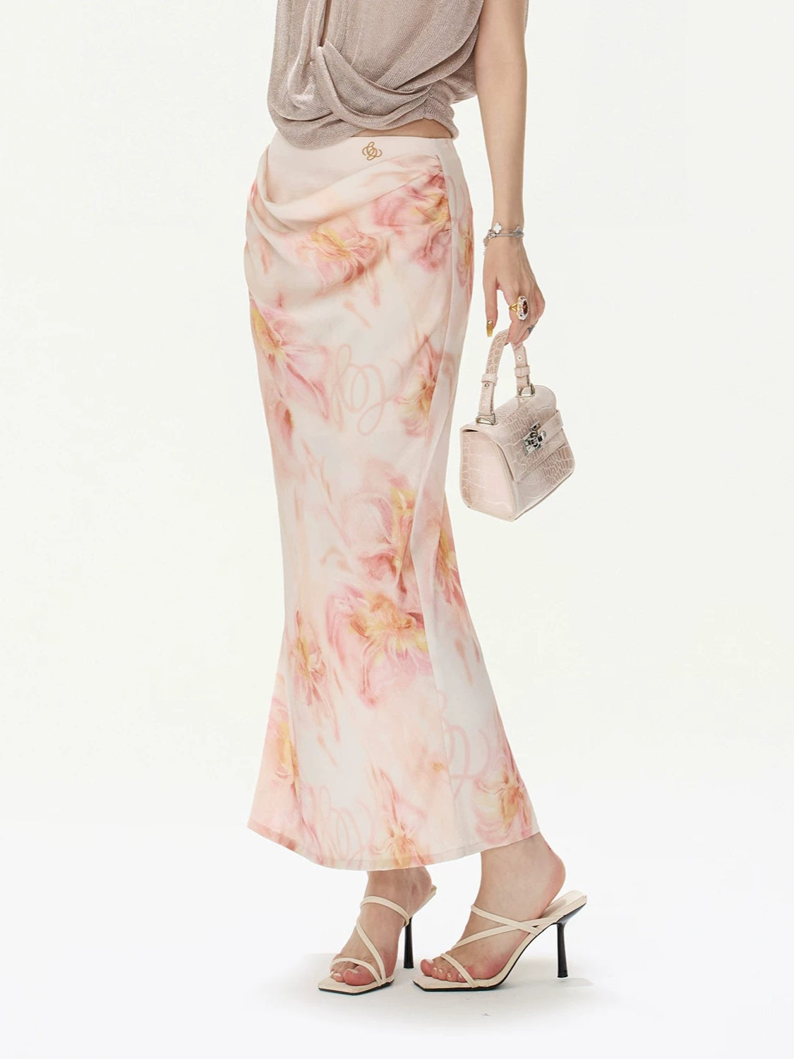 Satin Mermaid Midi Skirt