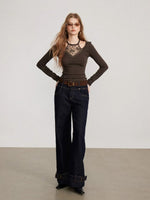 Lace Panel Hollow Base Top