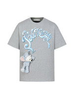 Elephant Bear Print Logo Cotton T-shirt
