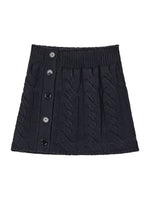 Black & Apricot Buttoned Knit Skirt
