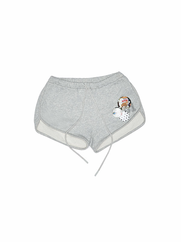 Badge-Embellished U-Trim Printed Sport Sweat Shorts
