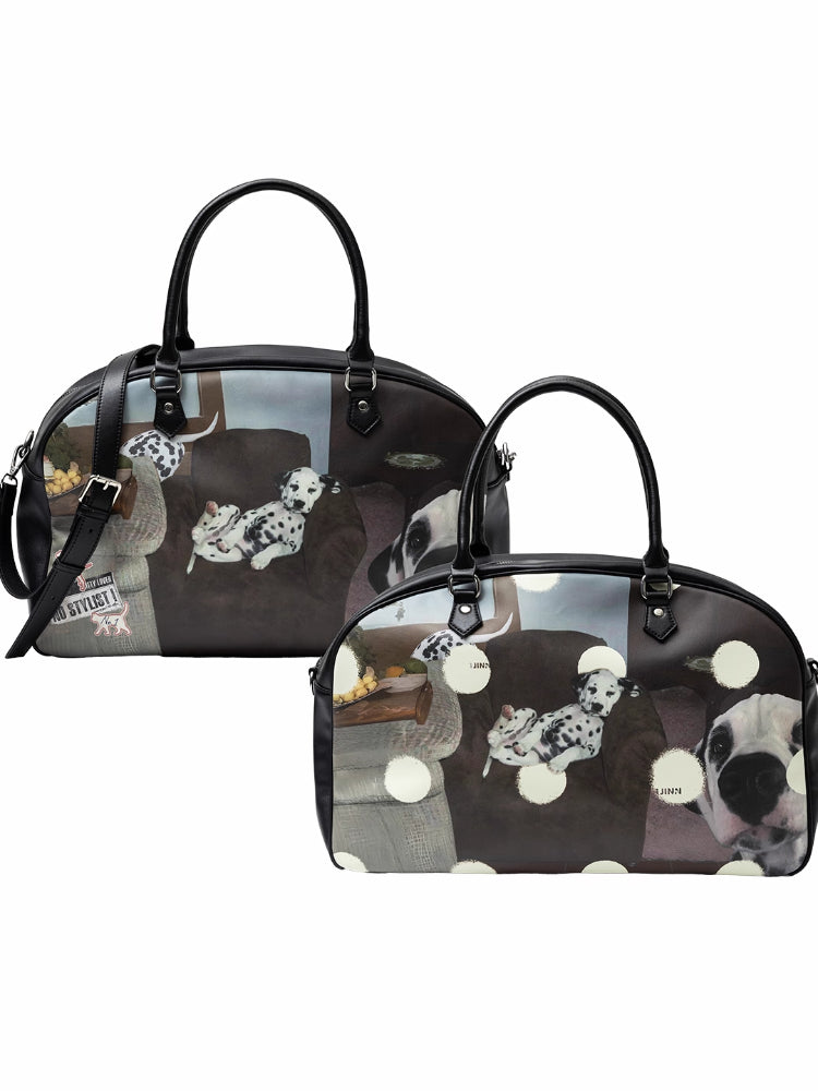 Classic Cat &amp; Dog Boston Handbag