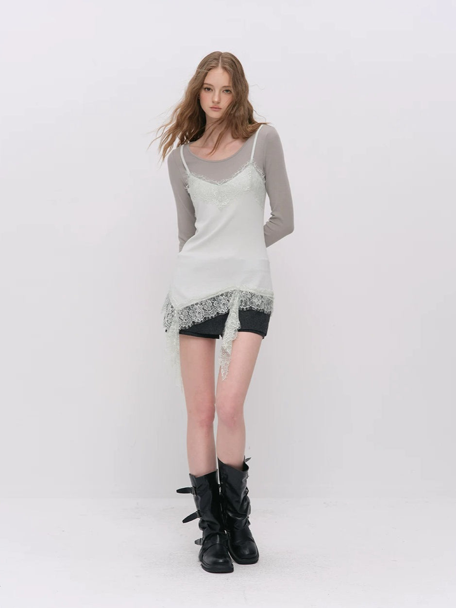 Irregular Lace Layered Top