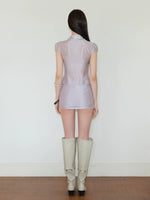 Acetate Sheer Shirt & Skirt Set