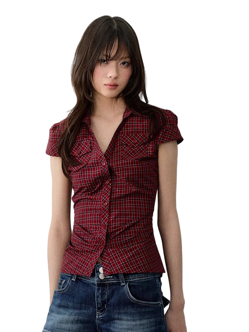 Vintage Polka Dot Pocket Shirt