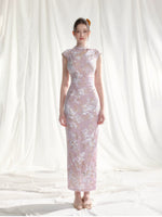 Stretch Velvet Jacquard Qipao