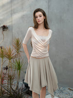 Cross Draped Lace Top