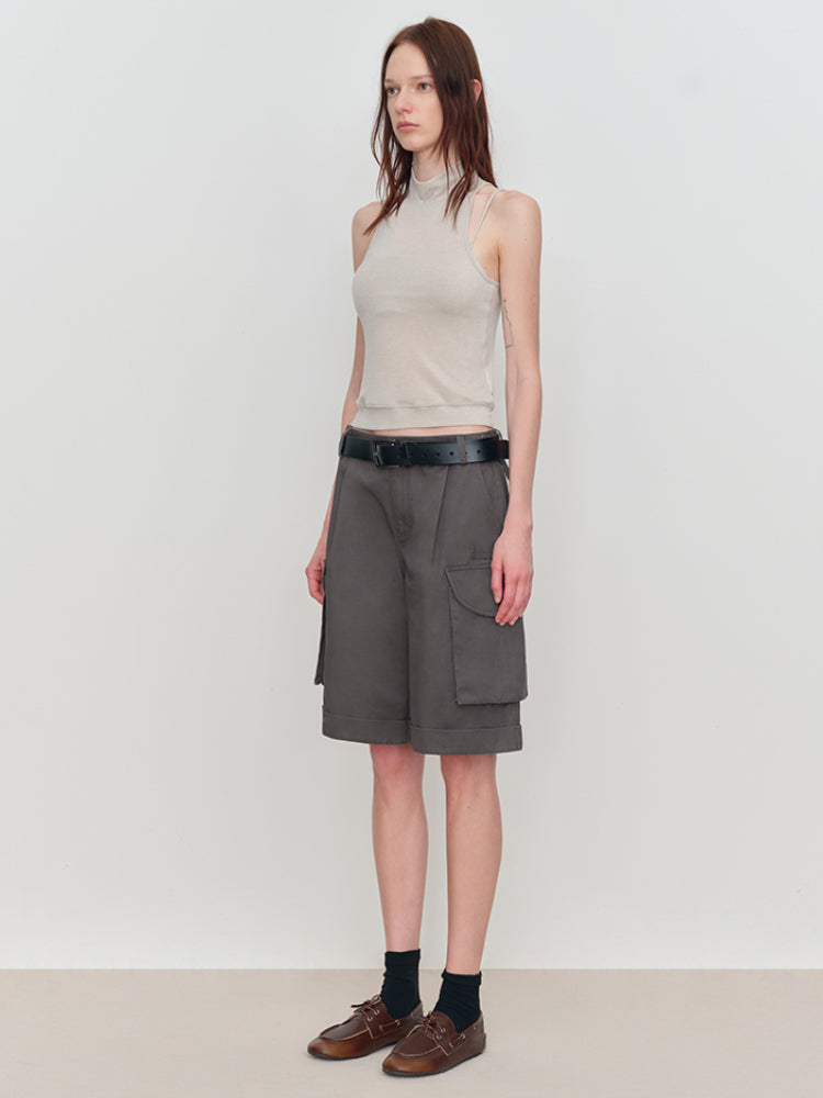 Cargo Pocket Low-Rise Shorts