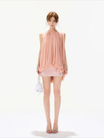 Mist Pink Beaded Halter Top