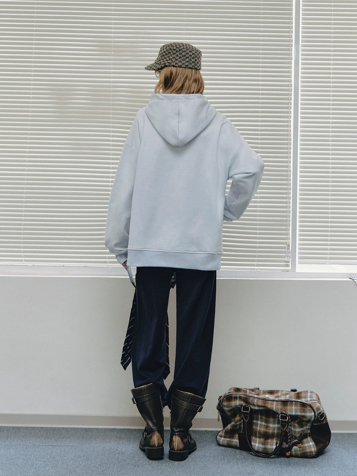 College Embroidered Cotton Hoodie