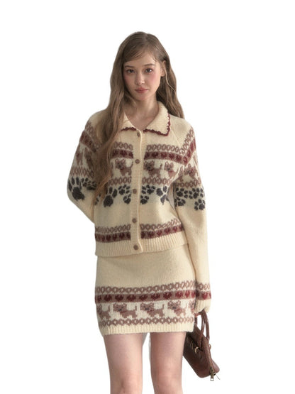 “Fair Isle Pup” Vintage Knit Set