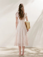 Pink Embroidered Lace Dress
