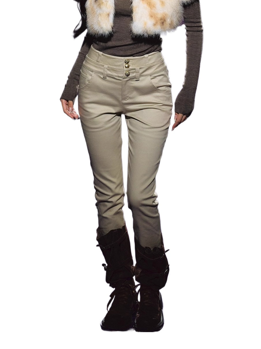Double-Waist Stretch Skinny Jeans