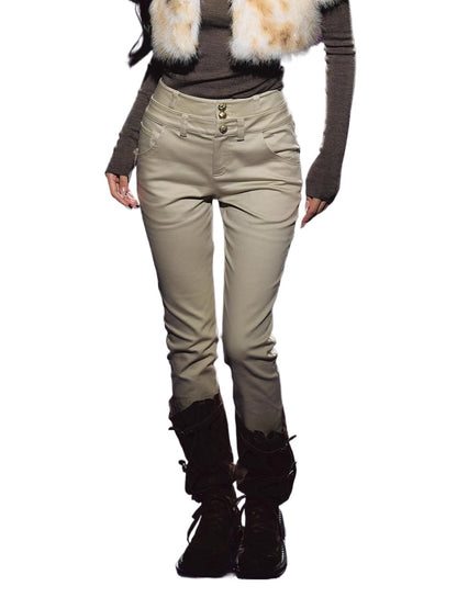 Double-Waist Stretch Skinny Jeans