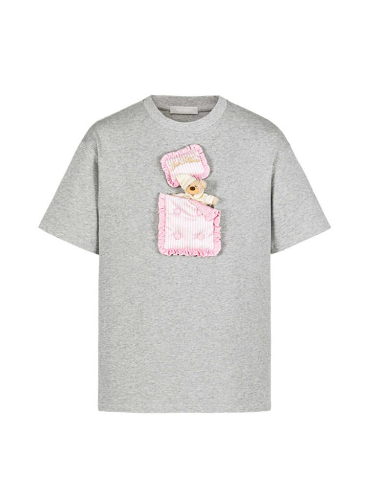 Sleepy Bear Contrast Cotton T-shirt
