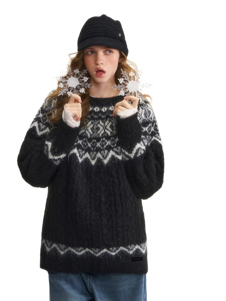 Fair Isle Cable Knit Sweater