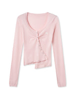 Silk Wool Embroidered Asymmetric Bottoming Top