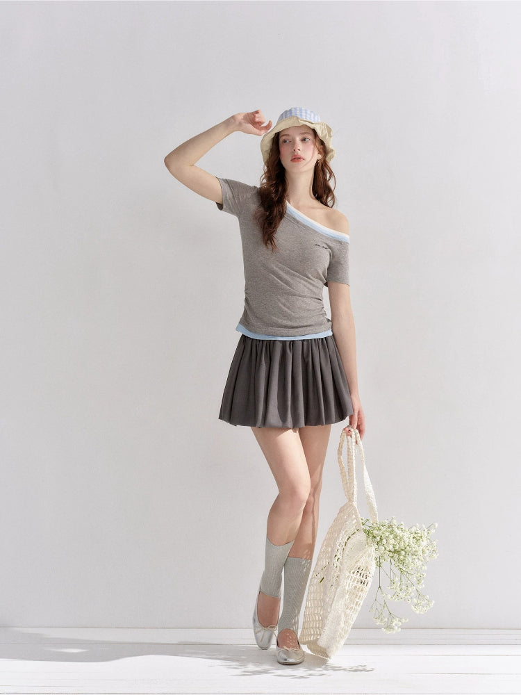 Bubble Hem Mini Skirt