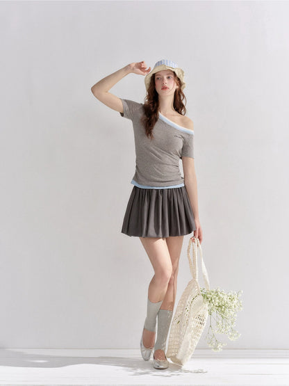Bubble Hem Mini Skirt