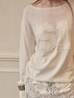 Patch Embroidery Lace Hem Tee