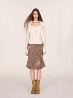 Fox Fur Trim Wool Cardigan