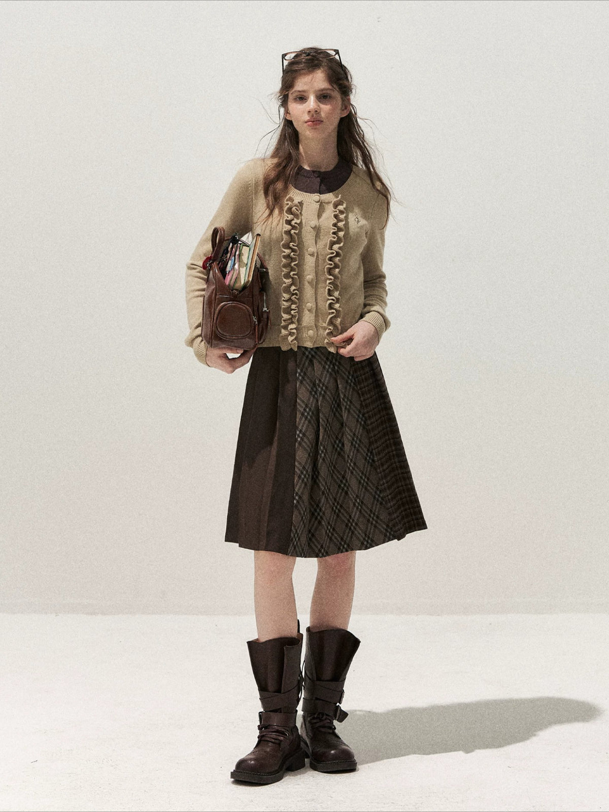 Ruffle Trim Vintage Knit Sweater