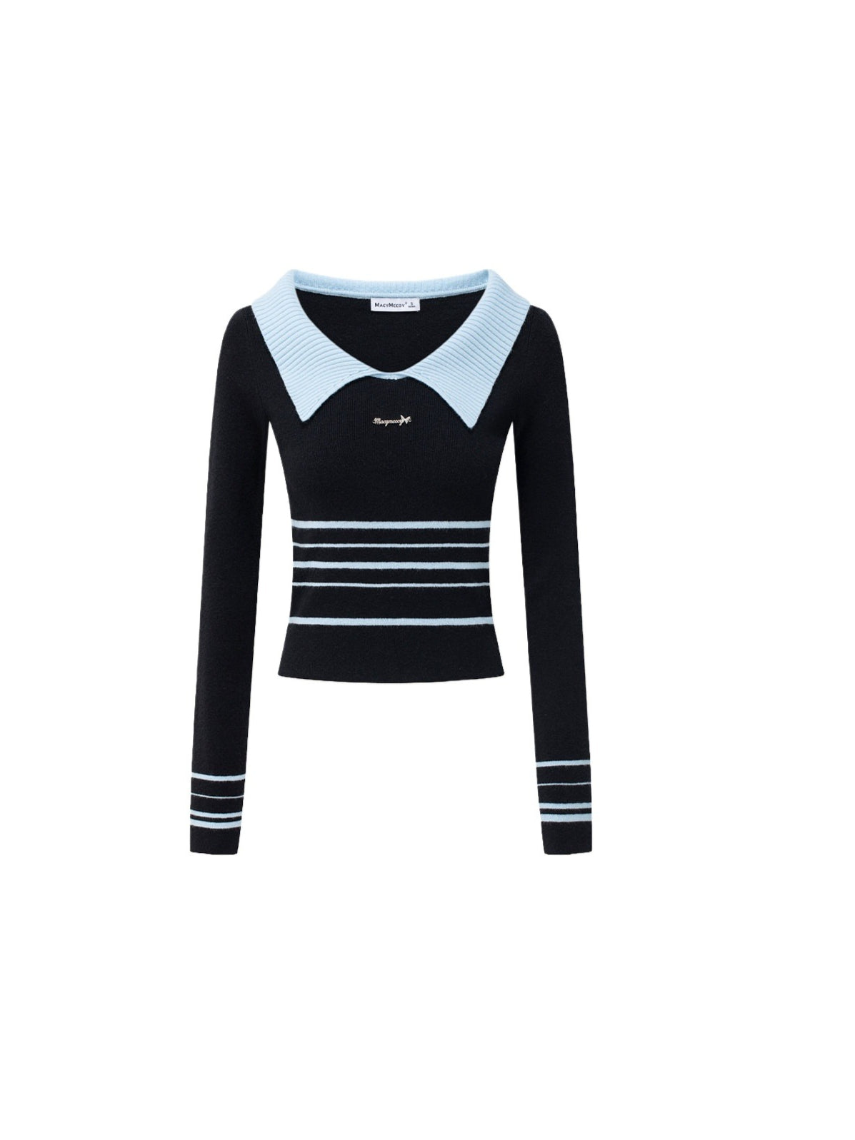 Contrast Collar Knit Polo Top
