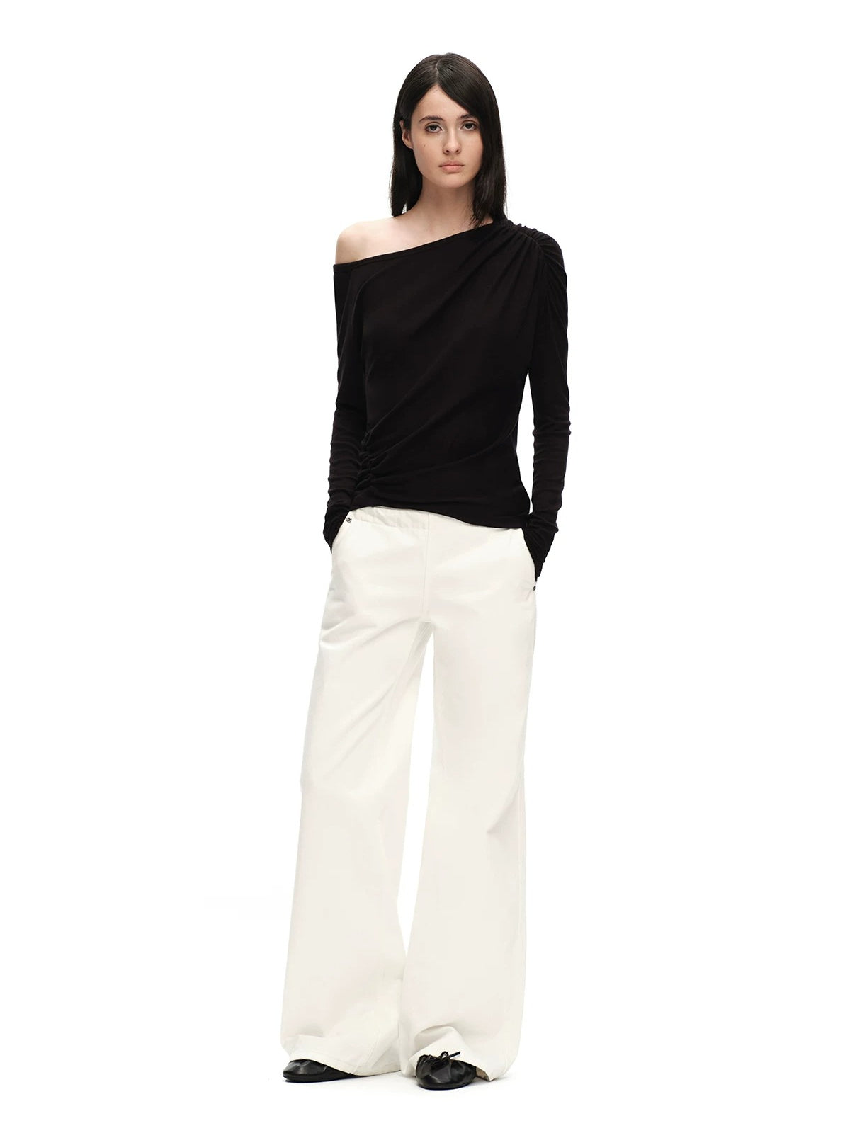 Ruched Off Shoulder Top